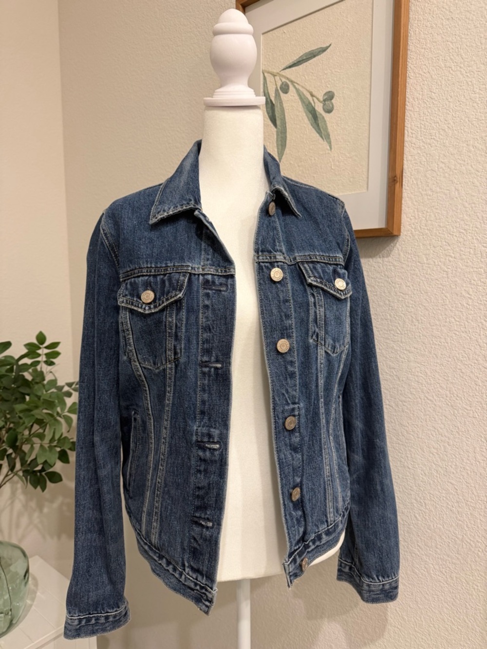 GAP Light Blue Denim Jacket with Leather Label